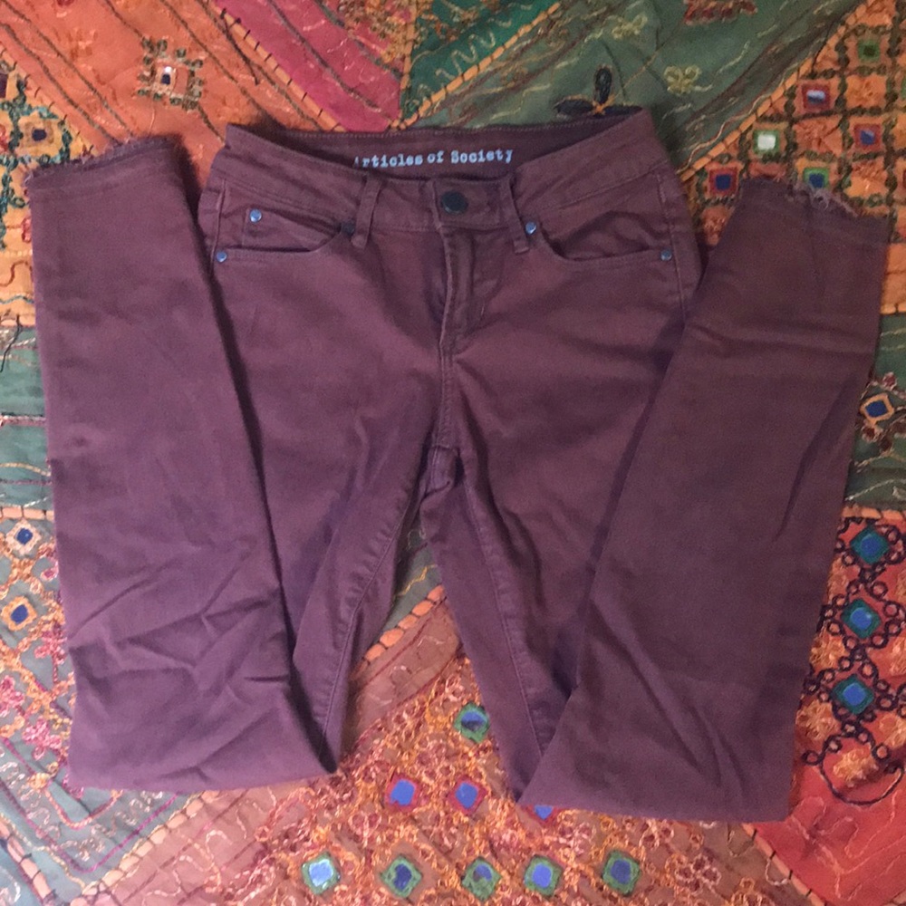 Articles of society jeans burgundy color size 24